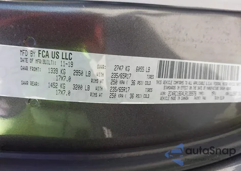 2020 Chrysler Pacifica Touring L z USA, uszkodzony, nr VIN 2C4RC1BG4LR139976